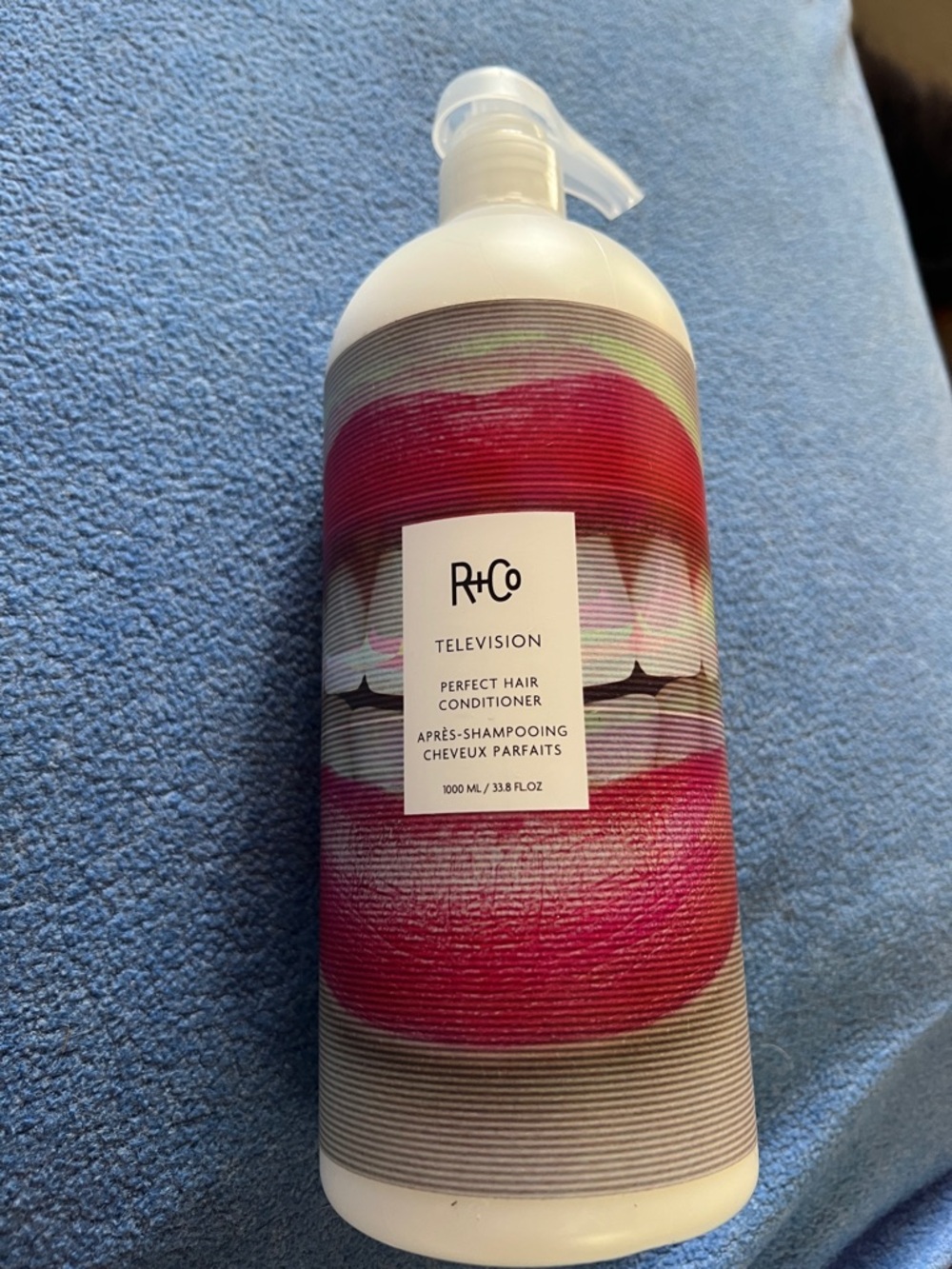 R+Co Television Perfect Hair Conditioner – White Bottle with Pink Graphic